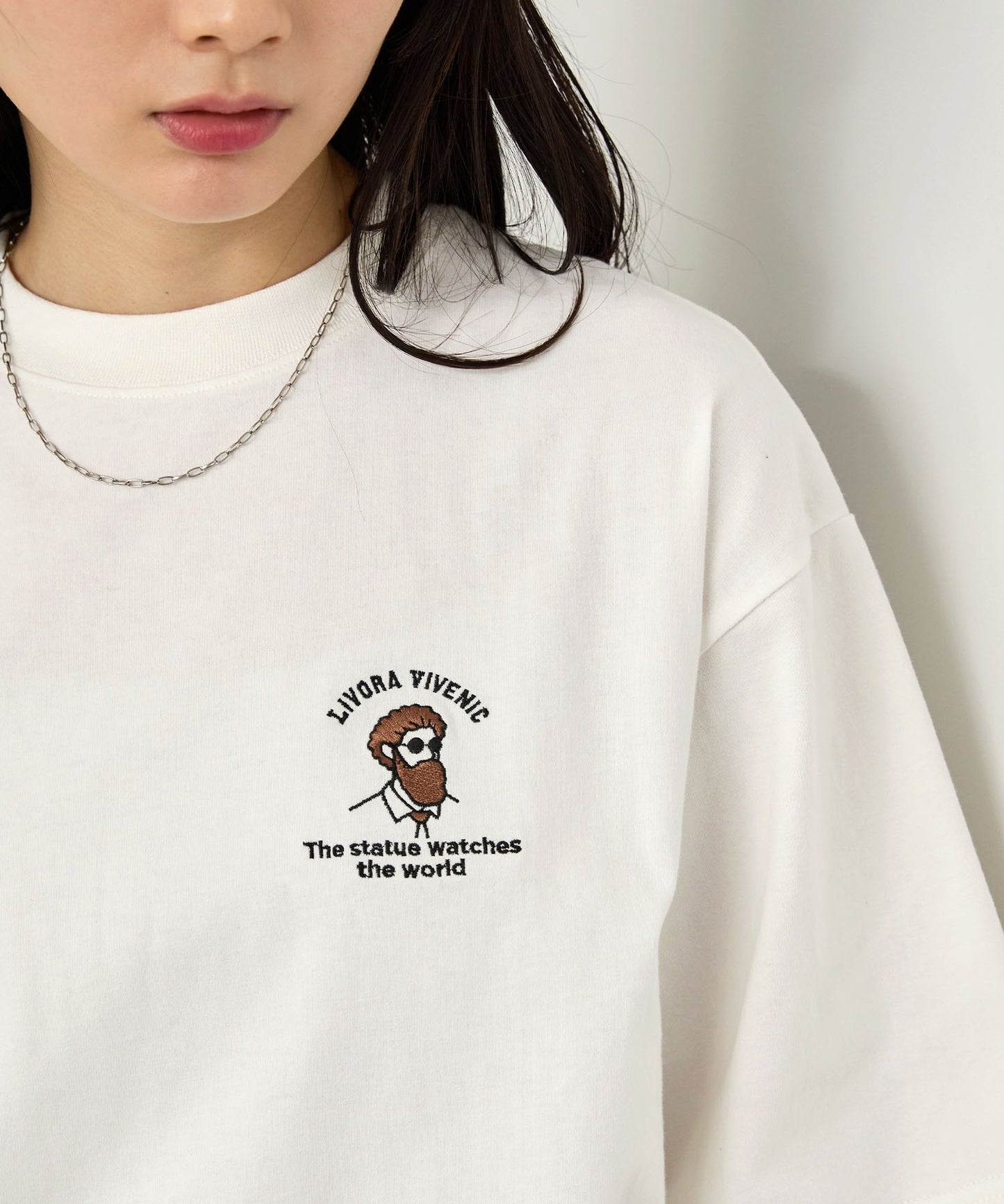 MONO-MART 刺繡圖案短袖T恤