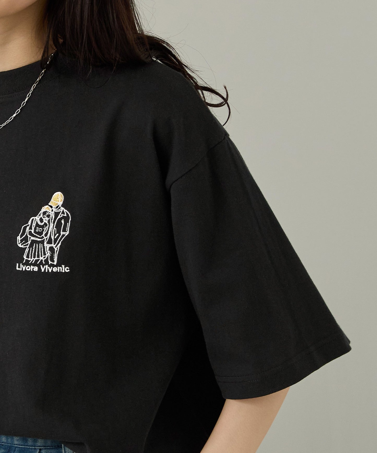 MONO-MART 刺繡圖案短袖T恤