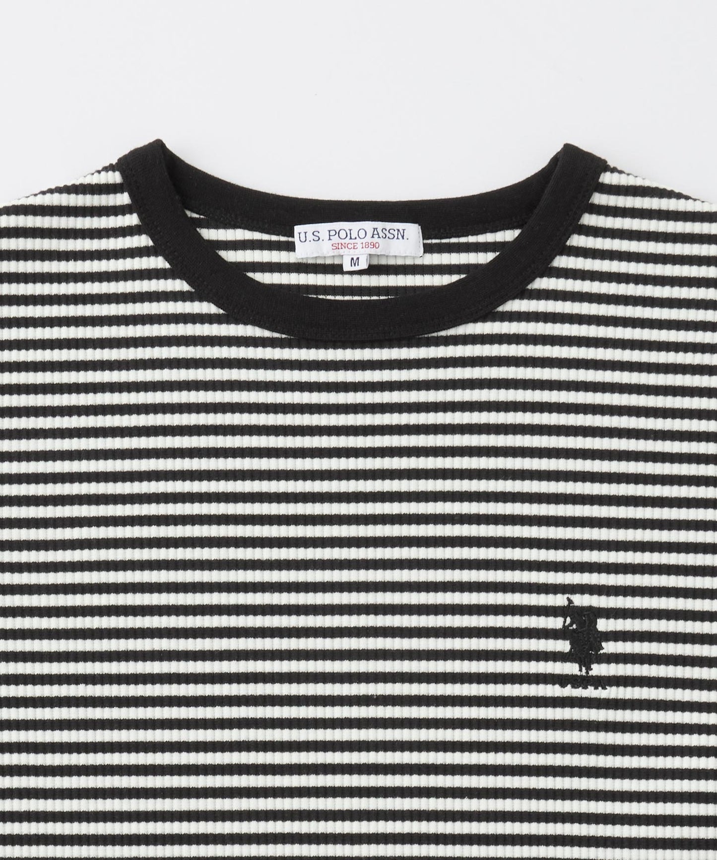 U.S. POLO ASSN. one-point embroidery T-shirt 羅紋短袖上衣