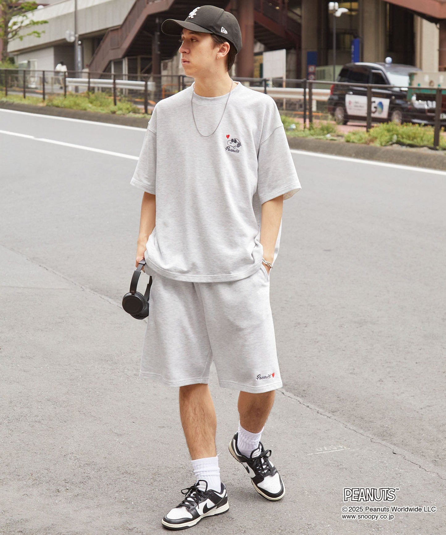 MONO-MART x Peanuts Snoopy set with one-point heart embroidery 史努比短袖套裝