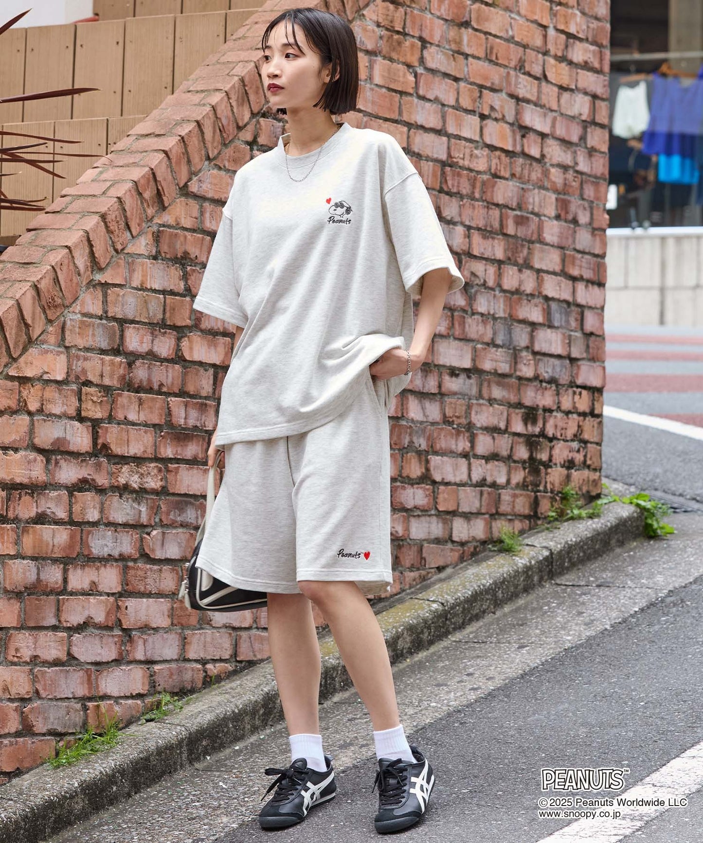 MONO-MART x Peanuts Snoopy set with one-point heart embroidery 史努比短袖套裝