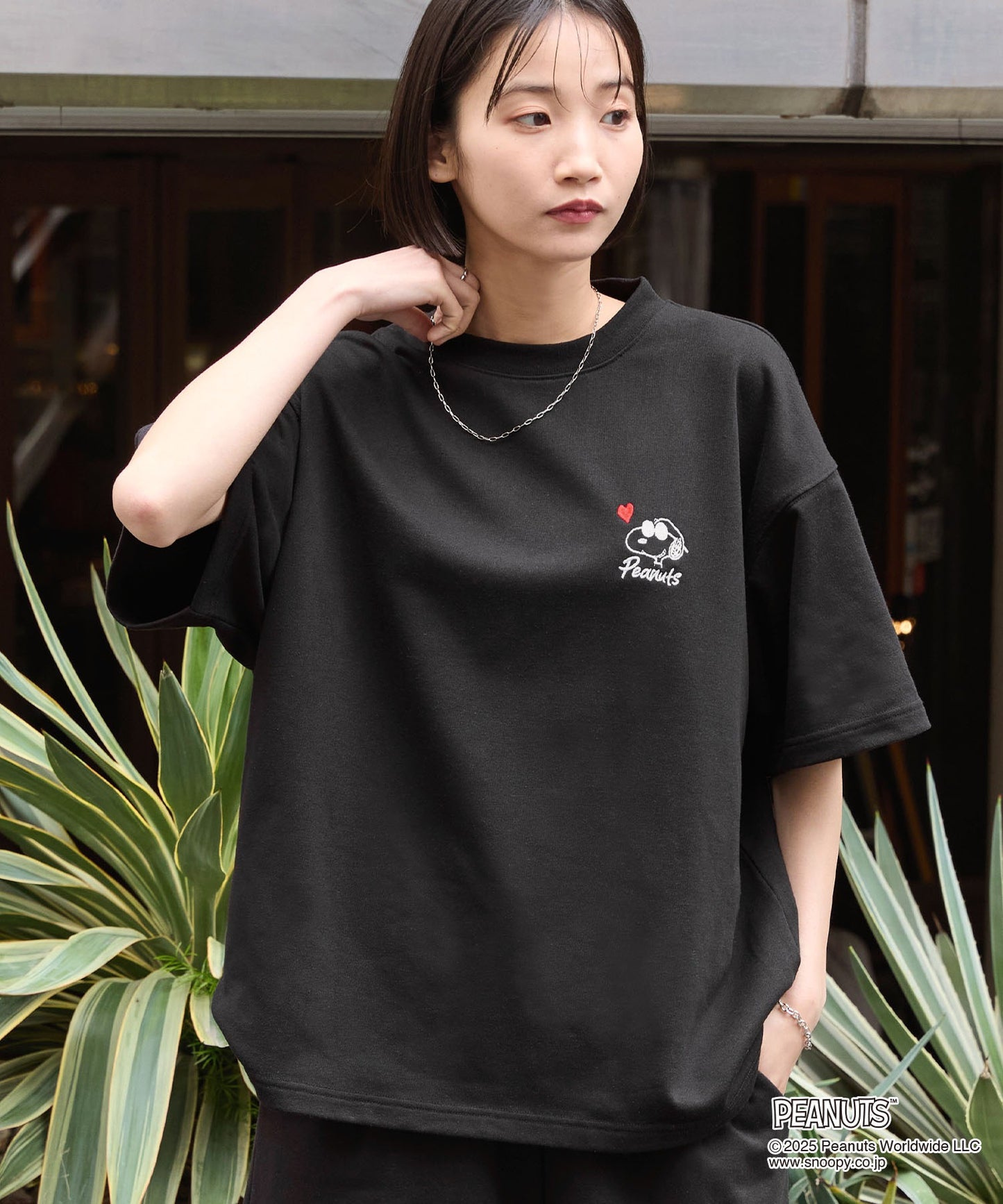 MONO-MART x Peanuts Snoopy set with one-point heart embroidery 史努比短袖套裝