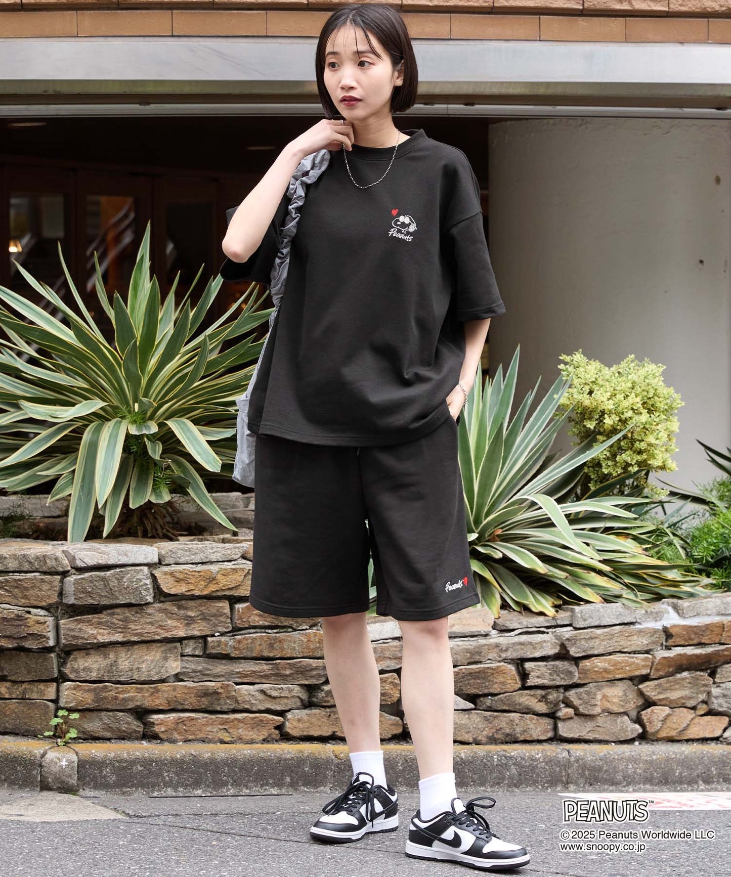 MONO-MART x Peanuts Snoopy set with one-point heart embroidery 史努比短袖套裝