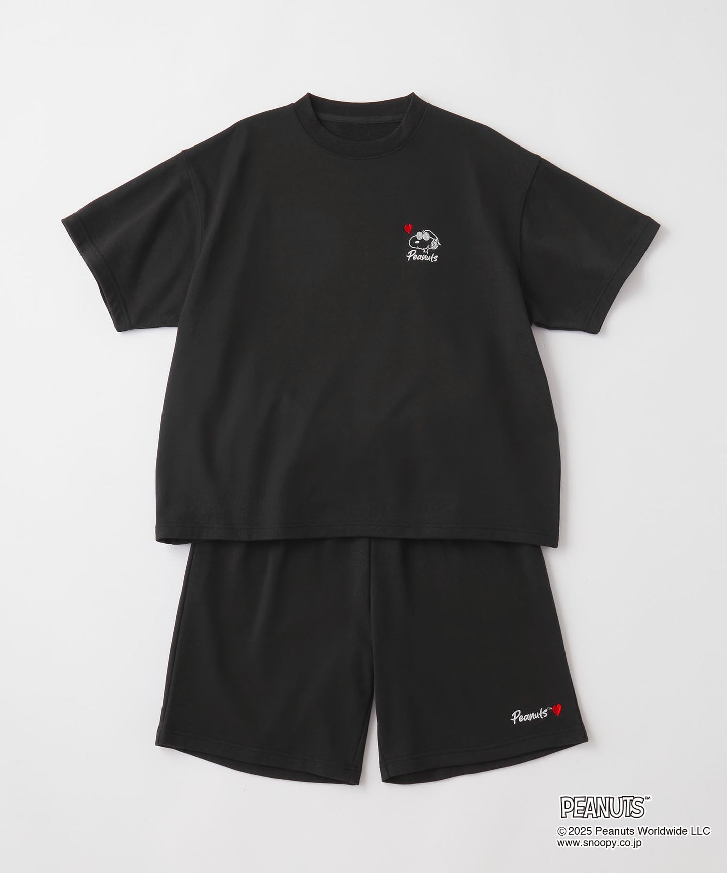 MONO-MART x Peanuts Snoopy set with one-point heart embroidery 史努比短袖套裝
