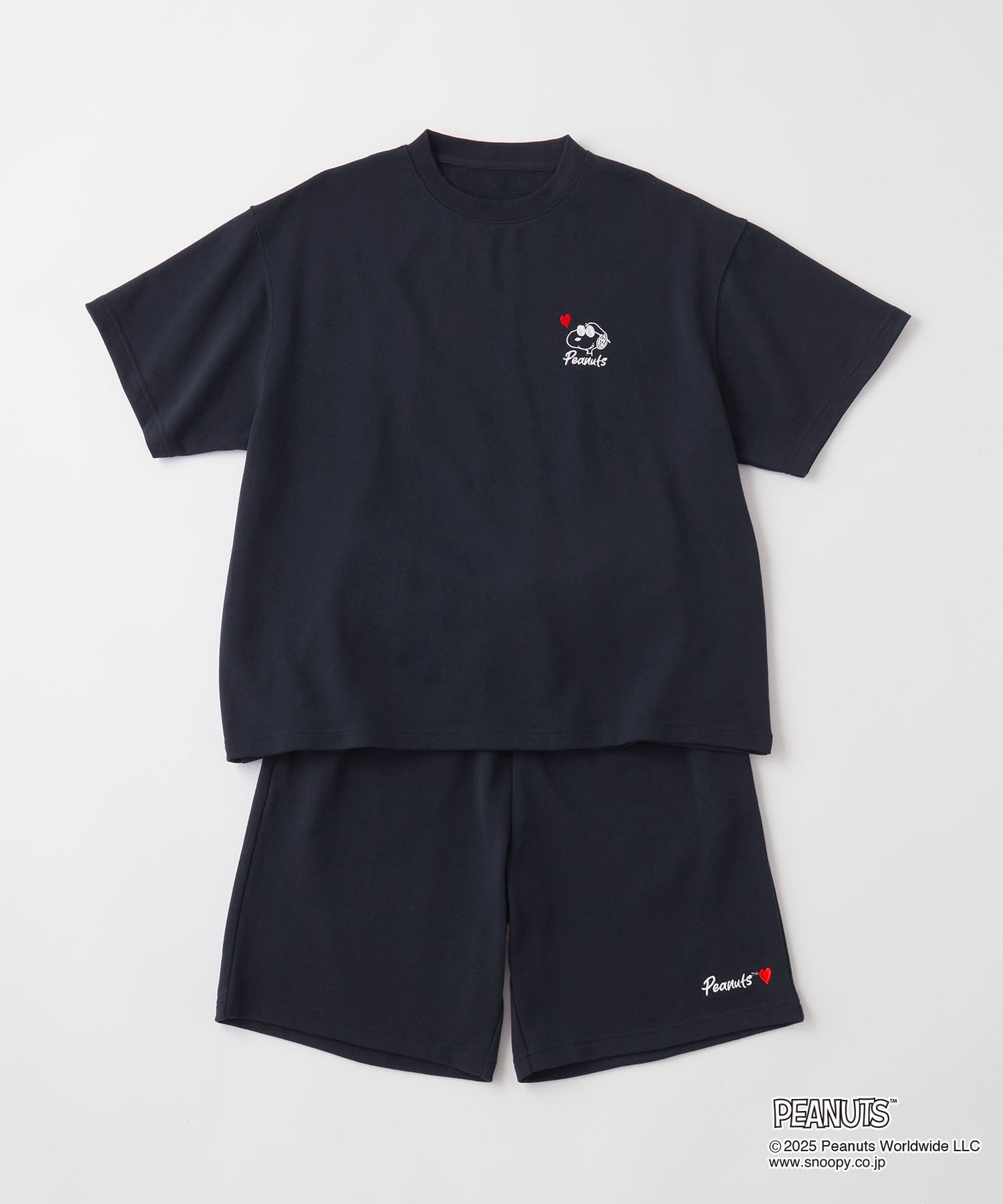 MONO-MART x Peanuts Snoopy set with one-point heart embroidery 史努比短袖套裝