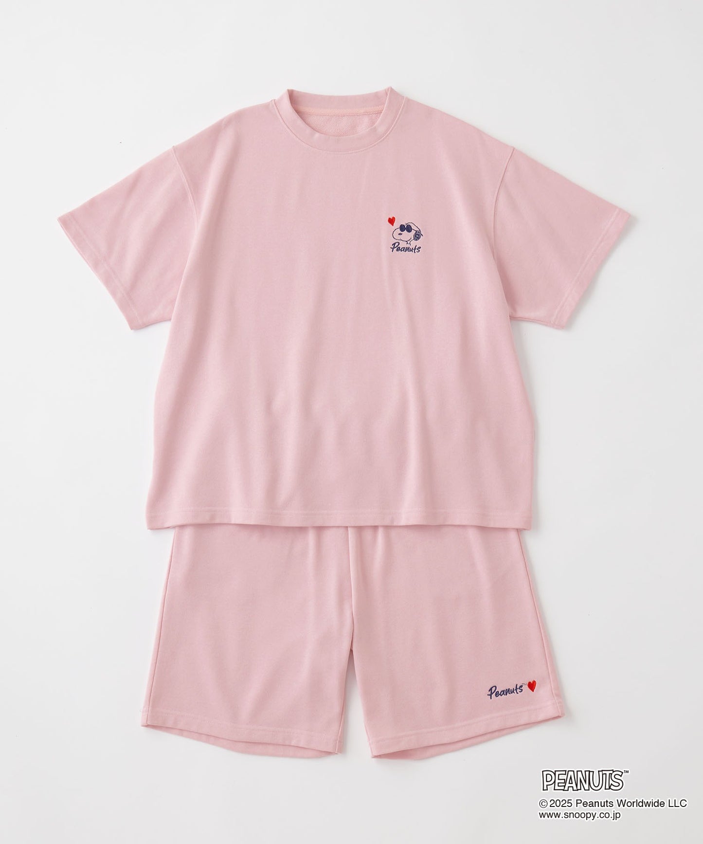 MONO-MART x Peanuts Snoopy set with one-point heart embroidery 史努比短袖套裝