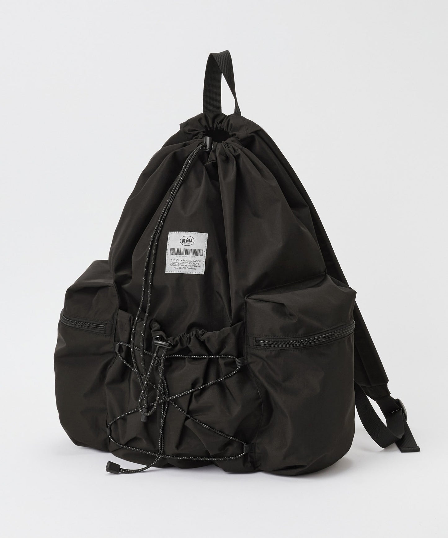 KiU water repellent drawstring shirring backpack 防水抽繩後背包
