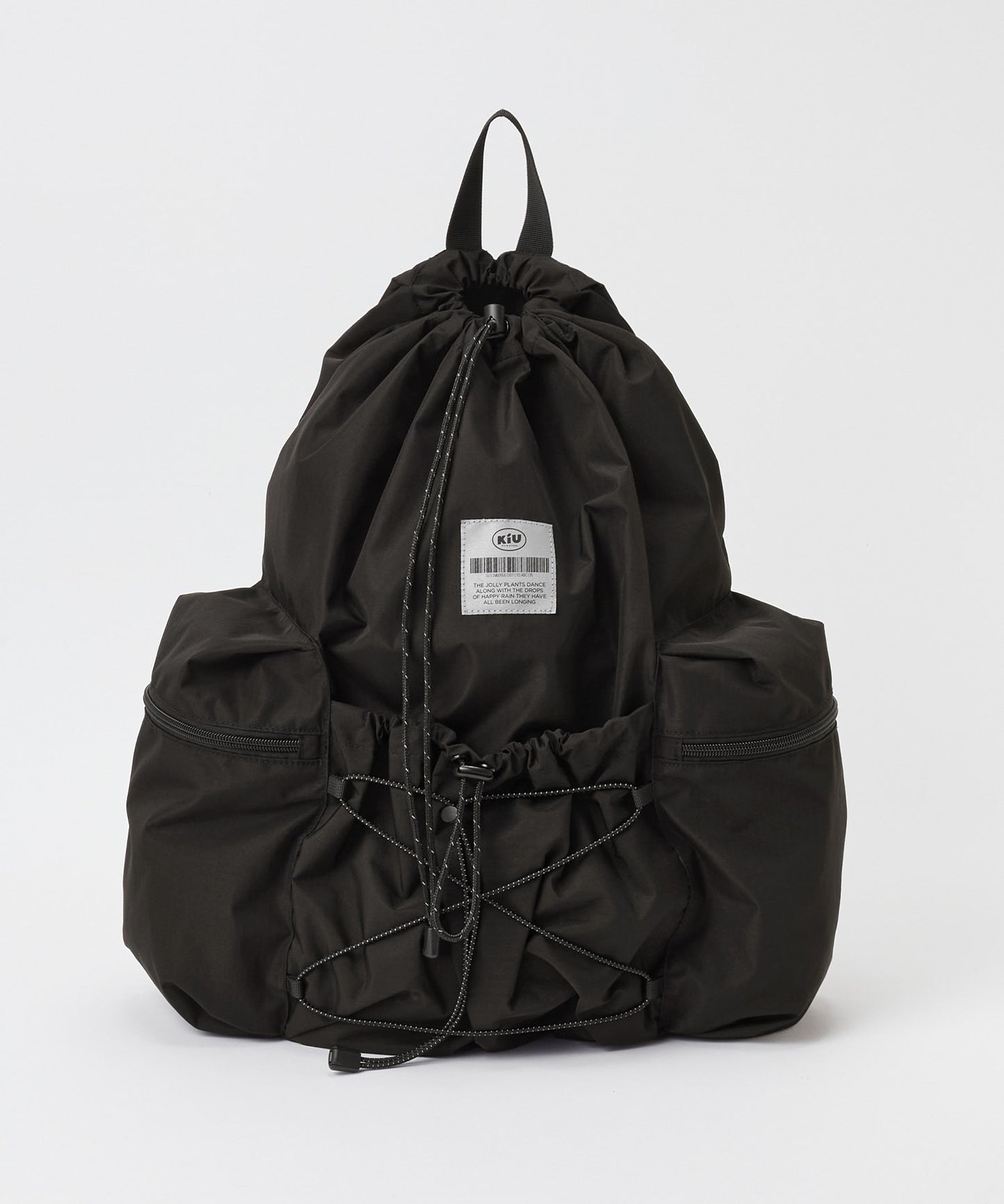 KiU water repellent drawstring shirring backpack 防水抽繩後背包