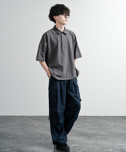 Audience 美國棉水洗抽繩短袖Polo衫 AUD6627