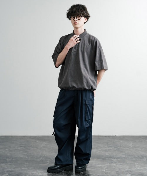 Audience 美國棉水洗抽繩短袖Polo衫 AUD6627