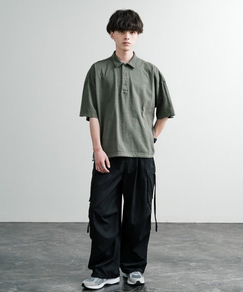 Audience 美國棉水洗抽繩短袖Polo衫 AUD6627