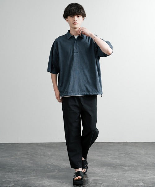 Audience 美國棉水洗抽繩短袖Polo衫 AUD6627