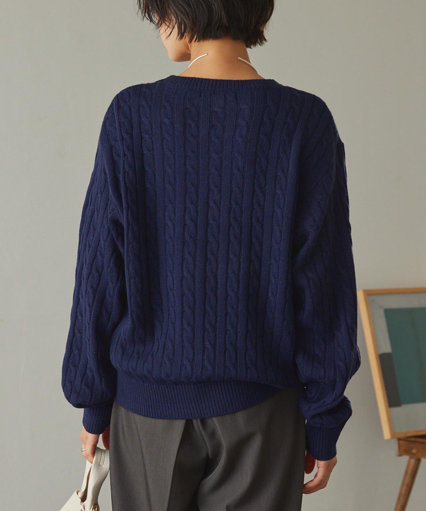 U.S. POLO ASSN. 刺繡LOGO 麻花針織衫