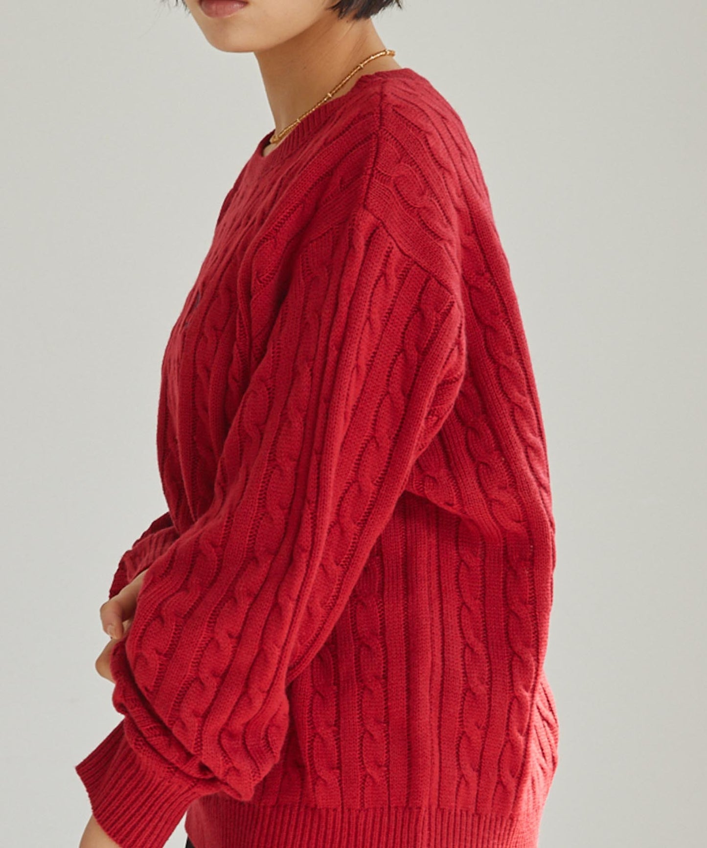 U.S. POLO ASSN. 刺繡LOGO 麻花針織衫