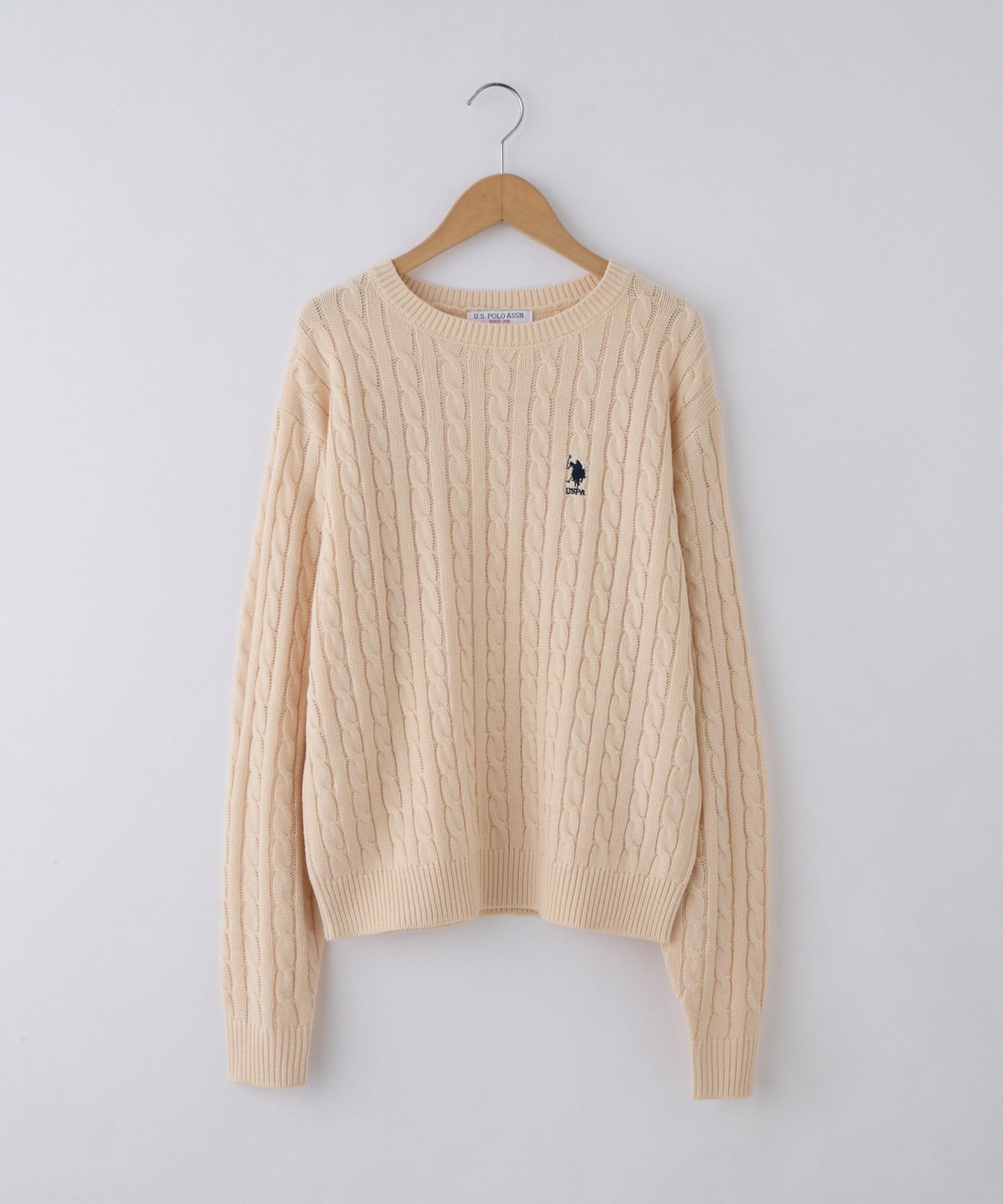 U.S. POLO ASSN. 刺繡LOGO 麻花針織衫