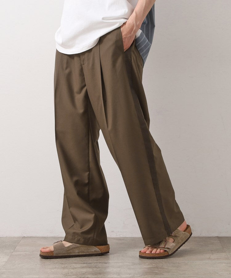 THE SHOP TK TR 寬版側邊條紋長褲