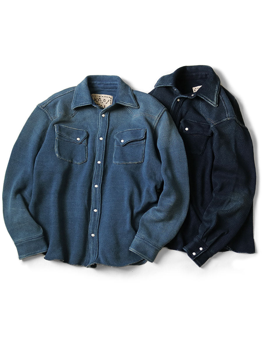 KAPITAL 5G 復古仿舊純棉針織襯衫