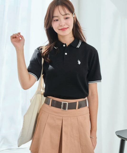 U.S. POLO ASSN. 限定 刺繡LOGO短袖Polo衫