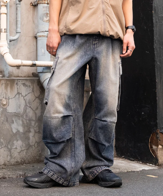 WEGO Denim easy cargo pants 牛仔休閒工裝褲
