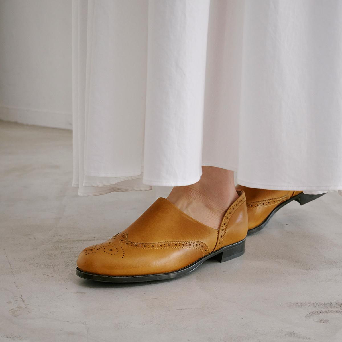 日本製HARUTA 油蠟皮 雕花翼紋 Spock 樂福鞋 #503