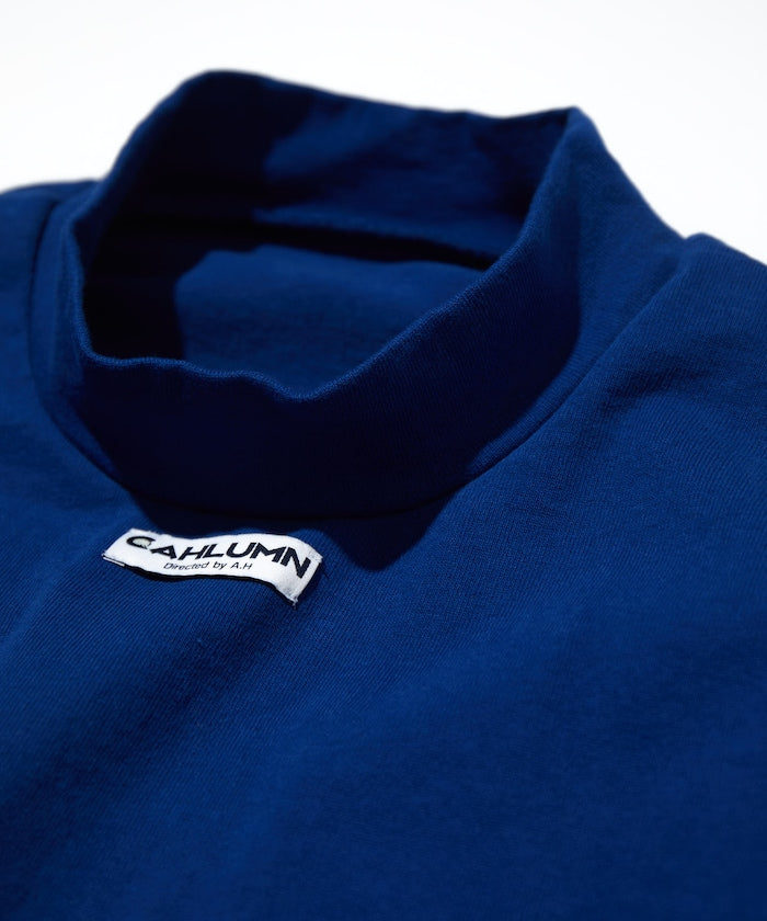 CAHLUMN Heavy weight Jersey Mock Neck L/S Print Tee厚磅棉質長袖logo大學T