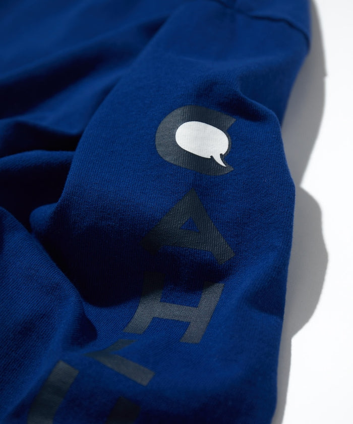 CAHLUMN Heavy weight Jersey Mock Neck L/S Print Tee厚磅棉質長袖logo大學T