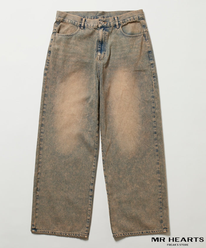 MR HEARTS VINTAGE WASH WIDE STRAIGHT DENIM 復古水洗牛仔褲