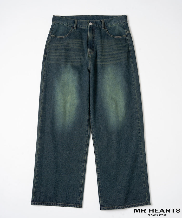 MR HEARTS VINTAGE WASH WIDE STRAIGHT DENIM 復古水洗牛仔褲