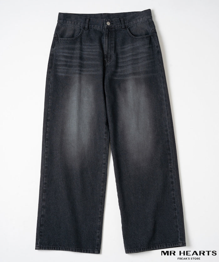 MR HEARTS VINTAGE WASH WIDE STRAIGHT DENIM 復古水洗牛仔褲