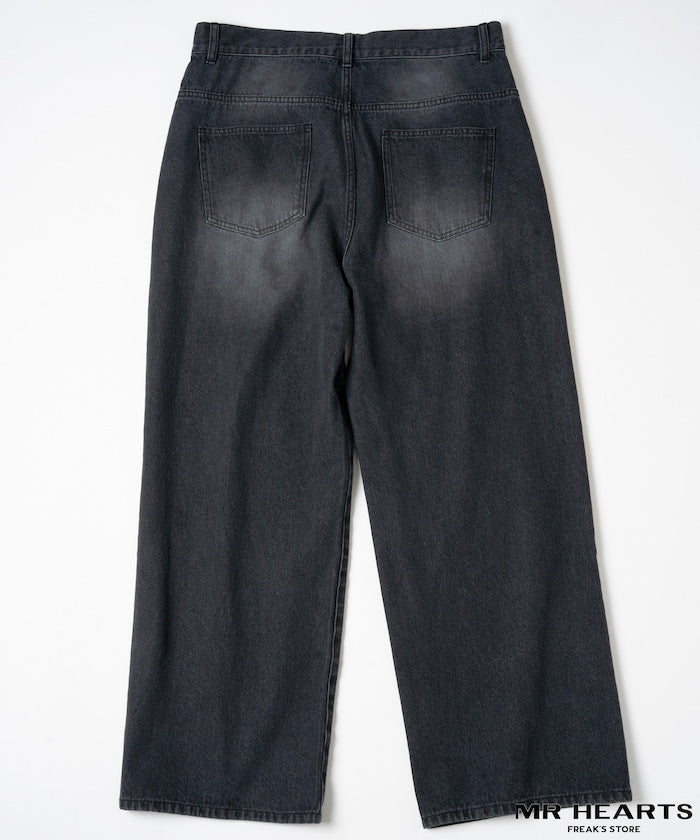 MR HEARTS VINTAGE WASH WIDE STRAIGHT DENIM 復古水洗牛仔褲