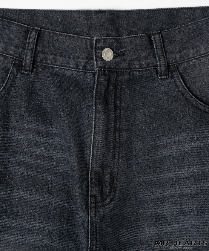 MR HEARTS VINTAGE WASH WIDE STRAIGHT DENIM 復古水洗牛仔褲