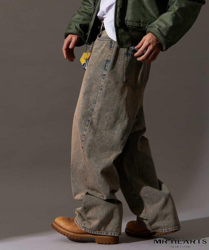 MR HEARTS VINTAGE WASH WIDE STRAIGHT DENIM 復古水洗牛仔褲