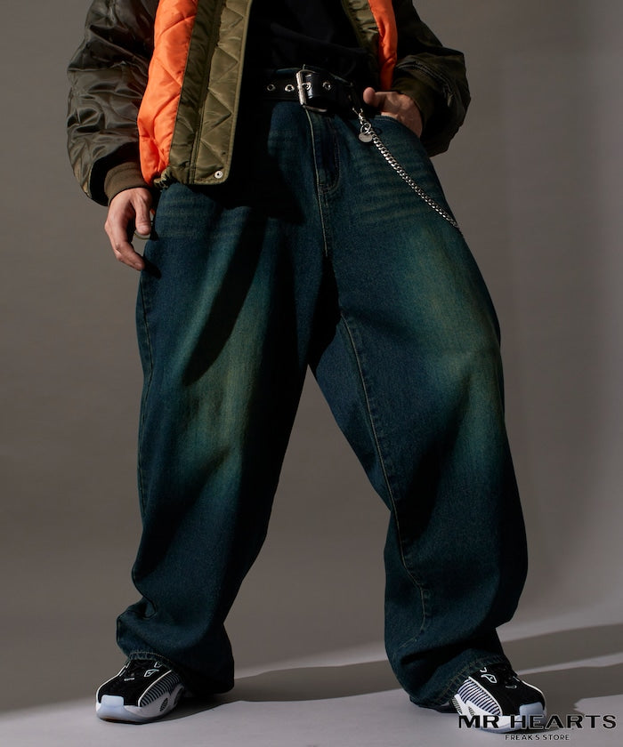 MR HEARTS VINTAGE WASH WIDE STRAIGHT DENIM 復古水洗牛仔褲