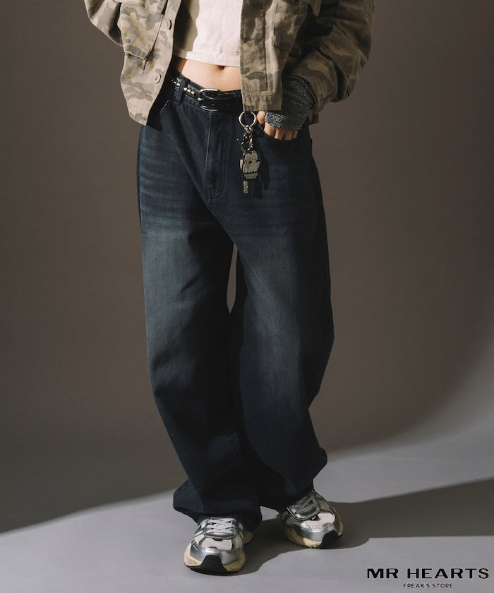 MR HEARTS VINTAGE WASH WIDE STRAIGHT DENIM 復古水洗牛仔褲