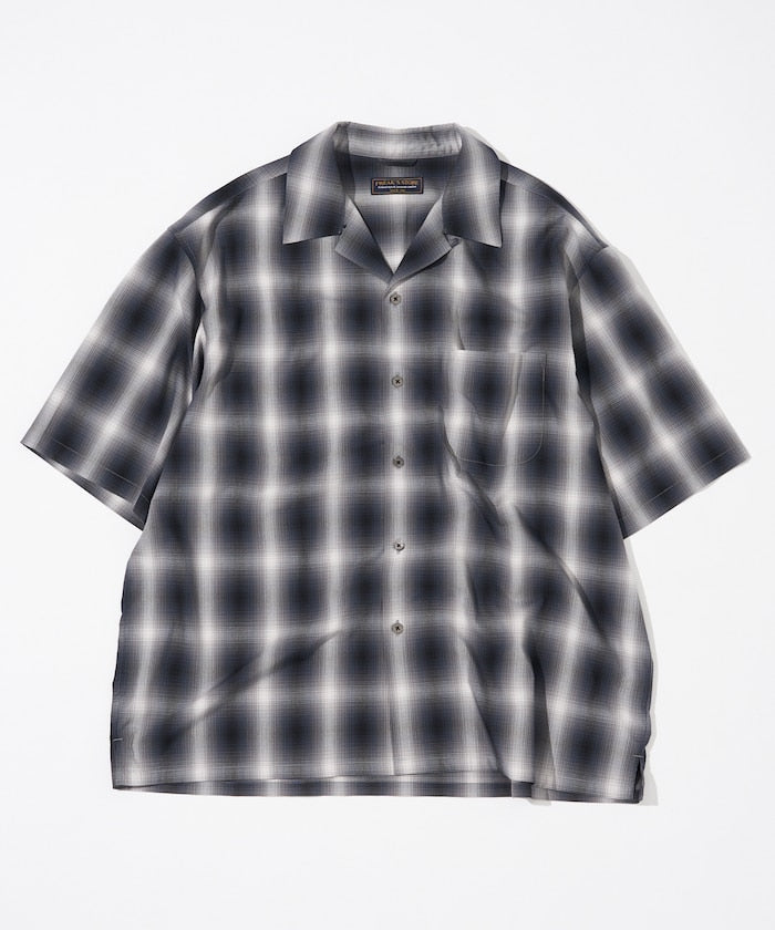 FREAK'S STORE NEW LOOSE FIT OMBRE CHECK SHIRT SS 短袖格紋襯衫