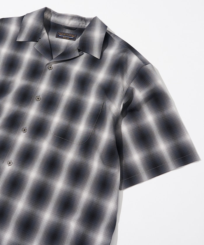 FREAK'S STORE NEW LOOSE FIT OMBRE CHECK SHIRT SS 短袖格紋襯衫