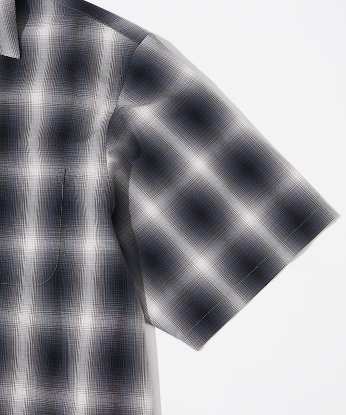 FREAK'S STORE NEW LOOSE FIT OMBRE CHECK SHIRT SS 短袖格紋襯衫