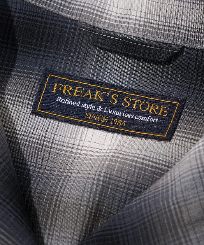 FREAK'S STORE NEW LOOSE FIT OMBRE CHECK SHIRT SS 短袖格紋襯衫