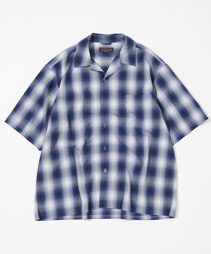 FREAK'S STORE NEW LOOSE FIT OMBRE CHECK SHIRT SS 短袖格紋襯衫