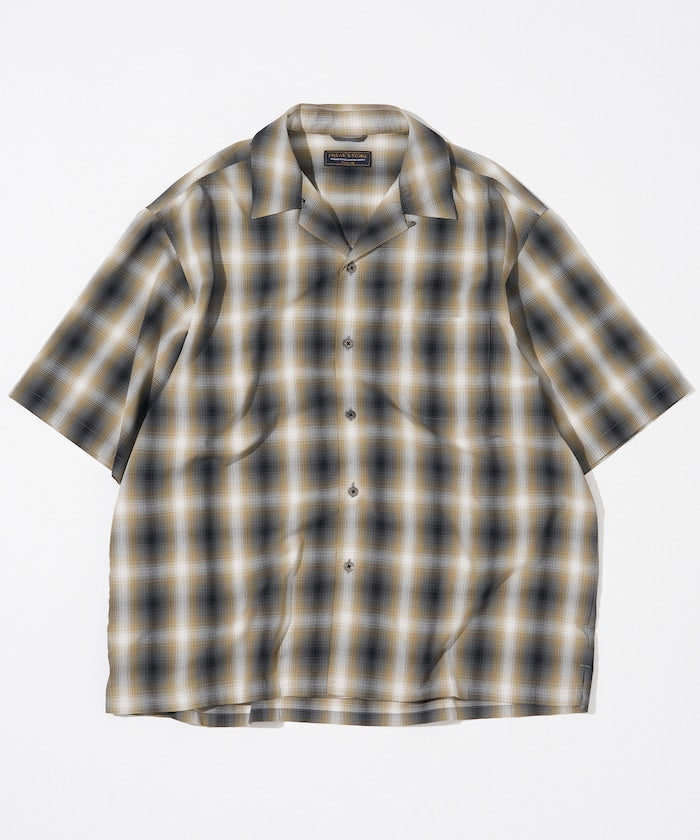 FREAK'S STORE NEW LOOSE FIT OMBRE CHECK SHIRT SS 短袖格紋襯衫