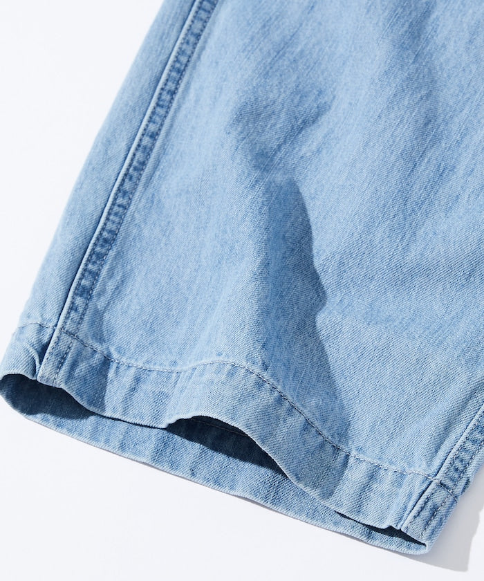 HINSON 限定 寬版錐形剪裁織帶工裝牛仔褲