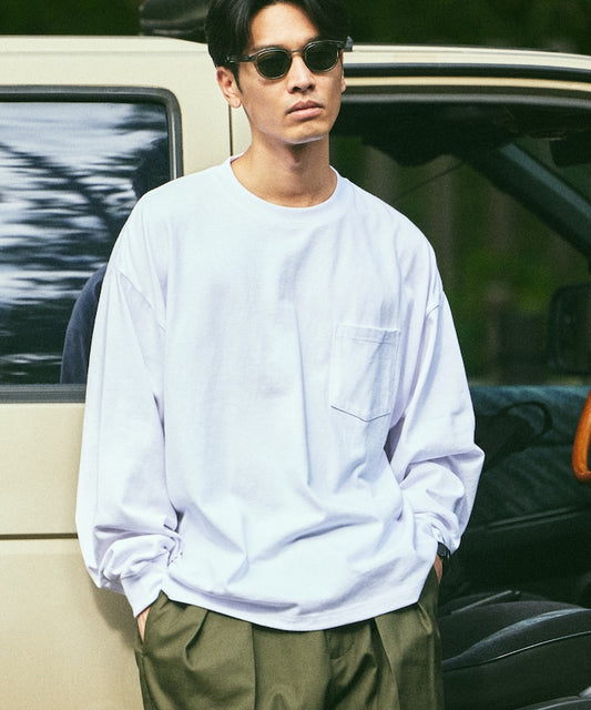 特價 FREAK'S STORE 9oz 厚磅寬版圓領長袖 T 恤上衣