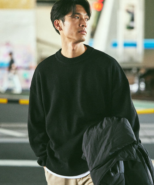 FREAK'S STORE 寬版圓領基本款簡約針織上衣