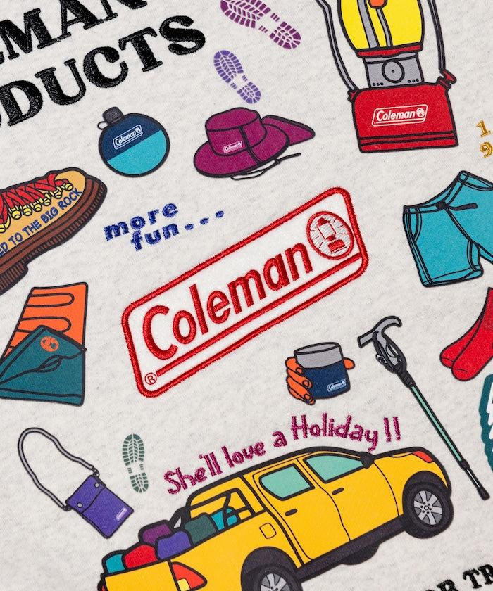 Coleman 獨家設計戶外裝備主題圓領大學T