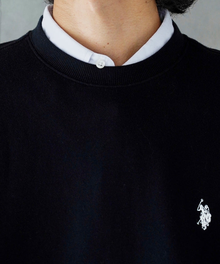 U.S. POLO ASSN. X PUBLUX 獨家設計刺繡Logo加絨圓領大學T