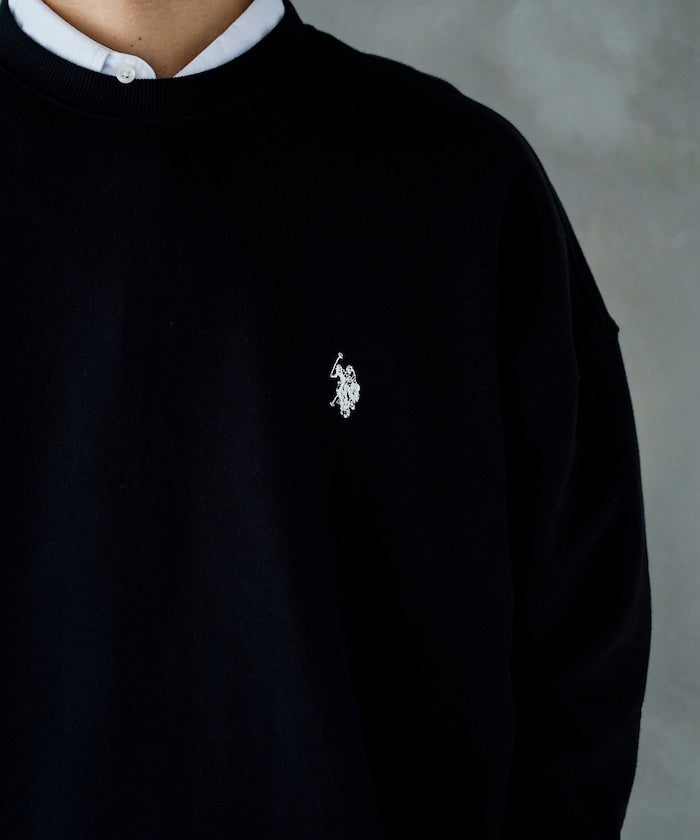 U.S. POLO ASSN. X PUBLUX 獨家設計刺繡Logo加絨圓領大學T