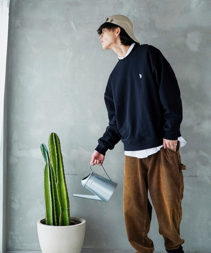 U.S. POLO ASSN. X PUBLUX 獨家設計刺繡Logo加絨圓領大學T