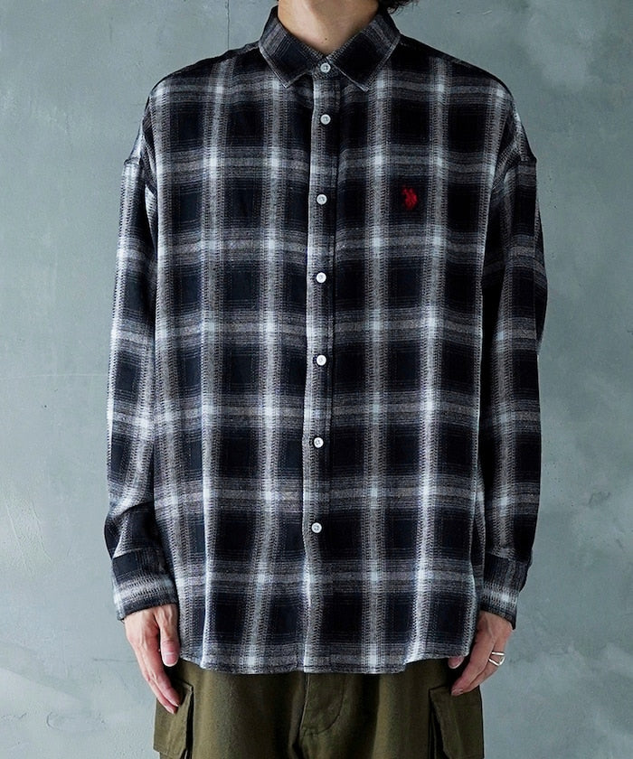 U.S. POLO ASSN. X PUBLUX 獨家設計刺繡Logo格紋襯衫