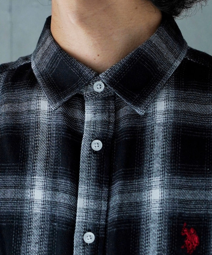 U.S. POLO ASSN. X PUBLUX 獨家設計刺繡Logo格紋襯衫