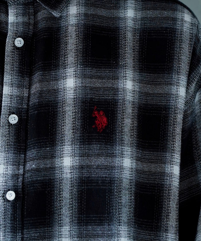 U.S. POLO ASSN. X PUBLUX 獨家設計刺繡Logo格紋襯衫